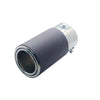 Horizontal view of Exhaust Tip 70mm Carbon Fiber black Rolled Tip yr17