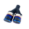 Horizontal view of Exhaust Tip 60mm Carbon Fiber Bolt-on Roasted Blue Rolled Tip FBS-76