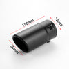 Dimension of Exhaust Mufflers 70mm Stainless Steel matte black Angle-cut Rolled Tip A6