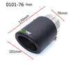 Dimension of Exhaust Tip 76mm Carbon Fiber Black straight style for honda 0101-76Y