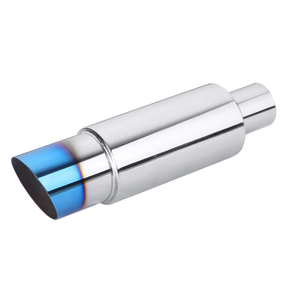 Exhaust Muffler 55mm Stainless Steel Bolt-on Colorful Angle-cut Tip HB224 in burnt blue