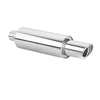 Front view of Exhaust Muffler 63mm Stainless Steel Bolt-on Silver Straight cut Tip H23