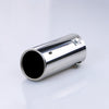 Front view of Exhaust Muffler 76mm Stainless Steel silver Angle-cut Rolled Tip A666