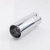 Front view of Exhaust Tip 58mm Stainless Steel silver Straight cut Tip A50