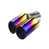 Front view of Exhaust Tip 63mm Stainless Steel roasted blue Angle-cut Tip B2007