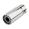 Horizontal view of Exhaust Muffler 58mm Stainless Steel silver Round cut intercooled Tip A55