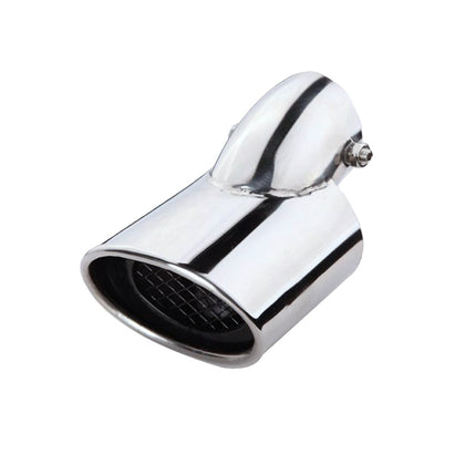 Horizontal view of Exhaust Muffler 63mm Bolt-on Stainless Steel silver Turndown Tip A203