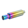 Horizontal view of Exhaust Muffler 63mm Stainless Steel Bolt-on Colorful Straight cut tip HB20