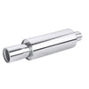 Horizontal view of Exhaust Muffler 63mm Stainless Steel Bolt-on Colorful Straight cut tip HB20 in Silver