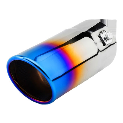 Horizontal view of Exhaust Muffler 70mm Stainless Steel colorful Rolled Tip B6