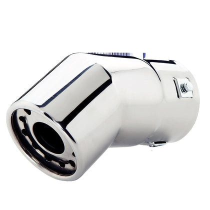 Horizontal view of Horizontal view of Exhaust Muffler 70mm Stainless Steel silver Round cut intercooled A1912