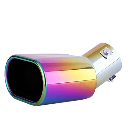 Horizontal view of Exhaust Muffler 76mm Stainless Steel Colorful Turndown Tip C205