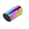 Horizontal view of Exhaust Mufflers 58mm Stainless Steel colorful Round cut intercooled Tip C55