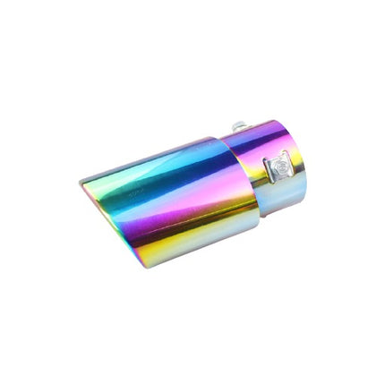 Horizontal view of Exhaust Mufflers 63mm Stainless Steel colorful Angle-cut Tip C146