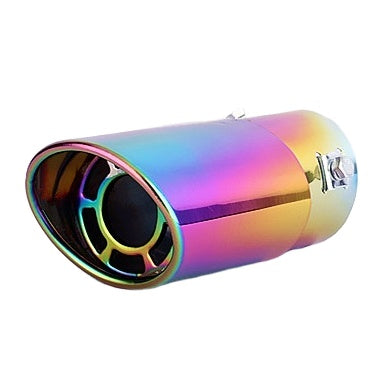 Horizontal view of Exhaust Mufflers 63mm Stainless Steel colorful Round cut intercooled C142