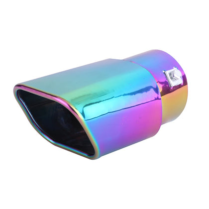 Horizontal view of Exhaust Mufflers 75mm Stainless Steel colorful Angle-cut Tip C37