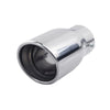 Horizontal view of Exhaust Tip 70mm Stainless Steel silver Angle-cut Tip A32