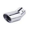 Horizontal view of Exhaust Tip 76mm Stainless Steel silver Turndown Tip A1405