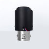 Top view of Exhaust Tip 60mm Carbon Fiber red LED light Rolled Tip LED-089R