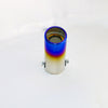 Vertical view of Exhaust Tip 51mm Stainless Steel blue Angle-cut Rolled Tip B1X