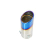 Vertical view of Exhaust Tip 63mm Bolt-on Stainless Steel burnt blue Angle-cut Tip B143