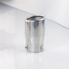 Vertical view of Exhaust Tip 80mm Stainless Steel silver Angle-cut Tip A8